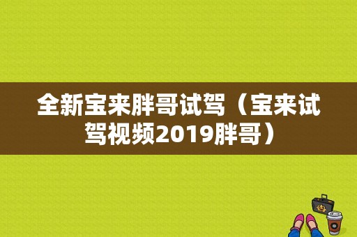 全新宝来胖哥试驾（宝来试驾视频2019胖哥）