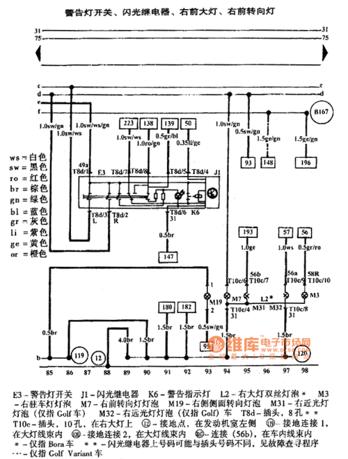 新宝来MX（新宝来M1左侧停车灯简易线路图）-图2