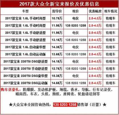 17款全新宝来参数（17款全新宝来参数表）-图2