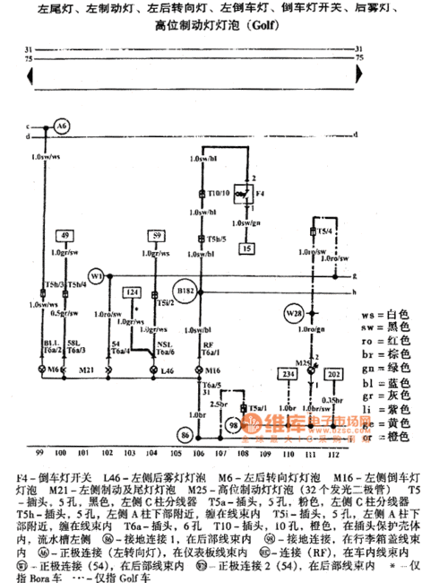 新宝来倒车灯正极（新宝来倒车灯正极接线图）-图2