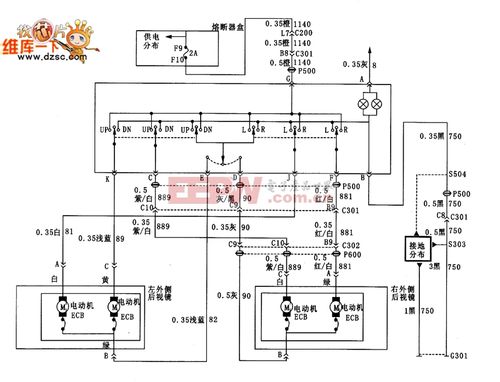 新宝来汽车后视镜电路（新宝来汽车后视镜电路原理图）-图2